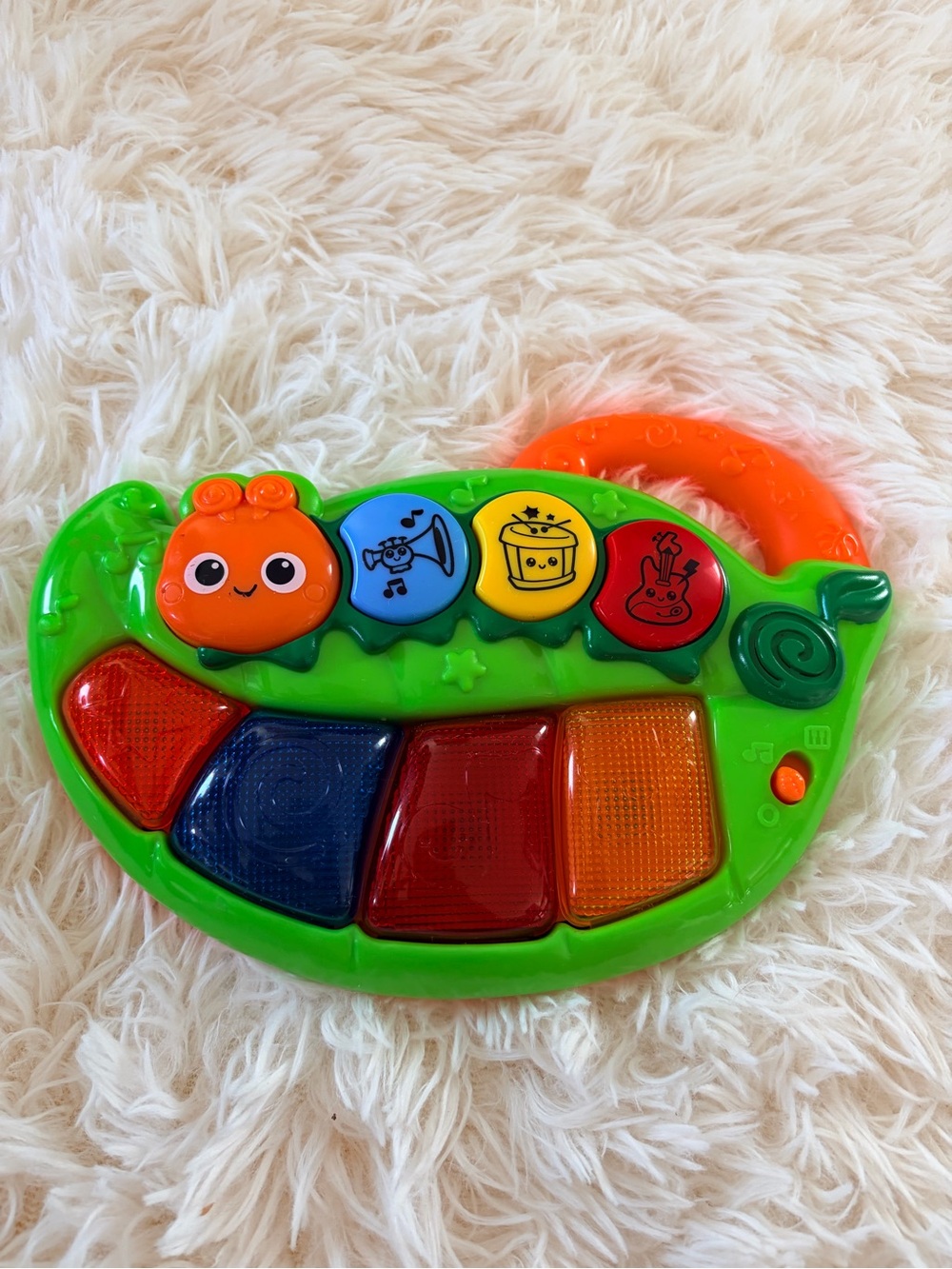 Green Musical Kids Keyboard Toy with Orange Handle